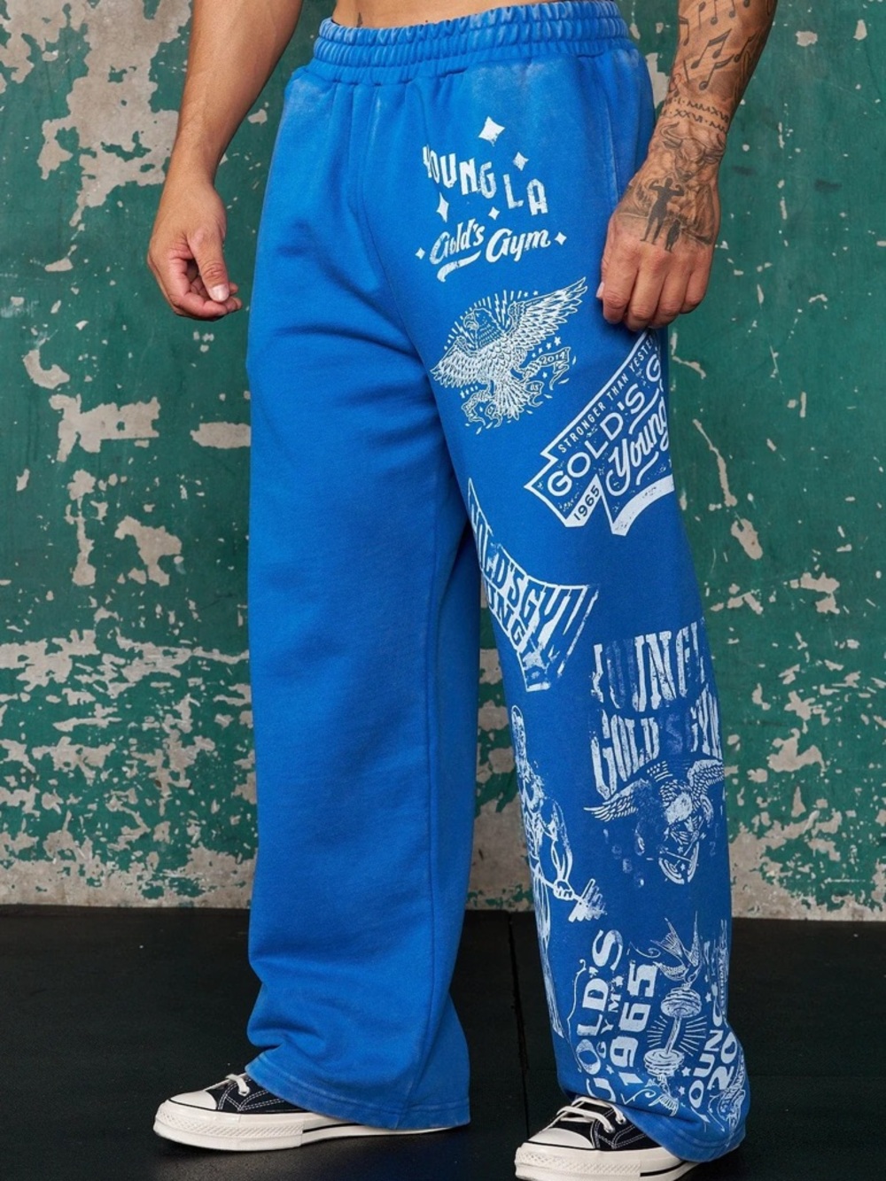 YoungLA Blue Sweatpants Gold's Gym
